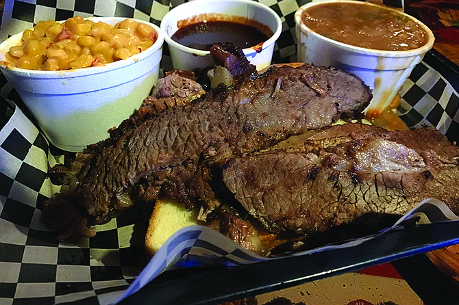 The beef brisket plate, $22.95.