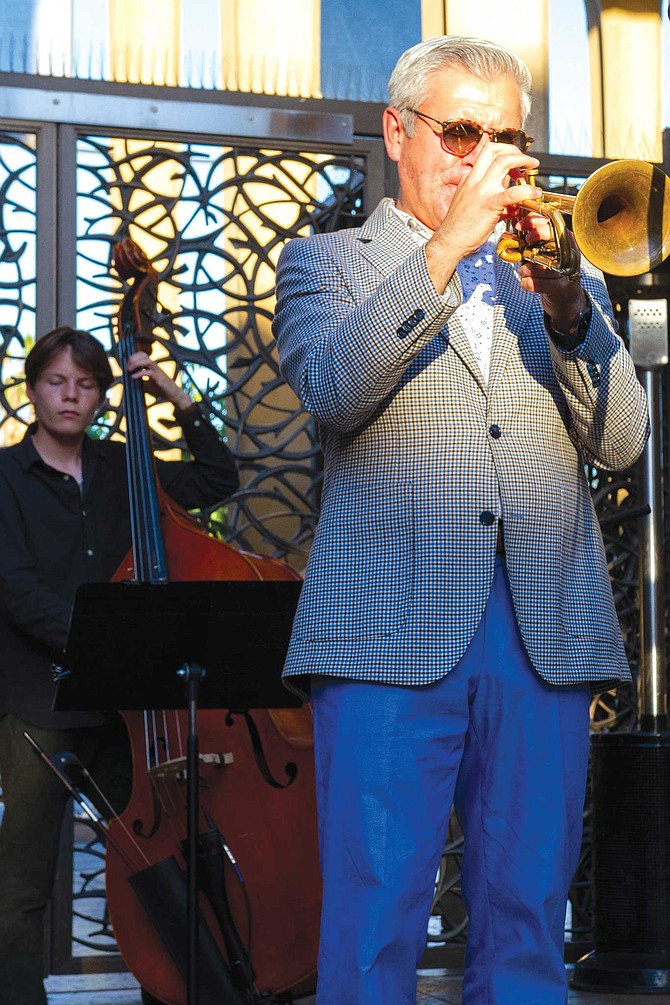 Trumpet master and educator Gilbert Castellanos playing a jam session with 18-year-old bassist John Murray.