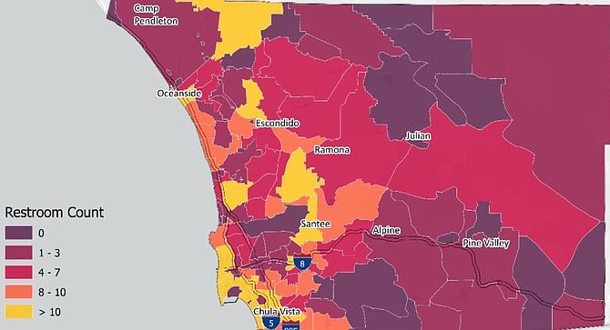 Restrooms by zip code