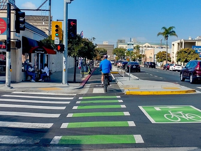 New 5th Ave cycle track near Balboa Park