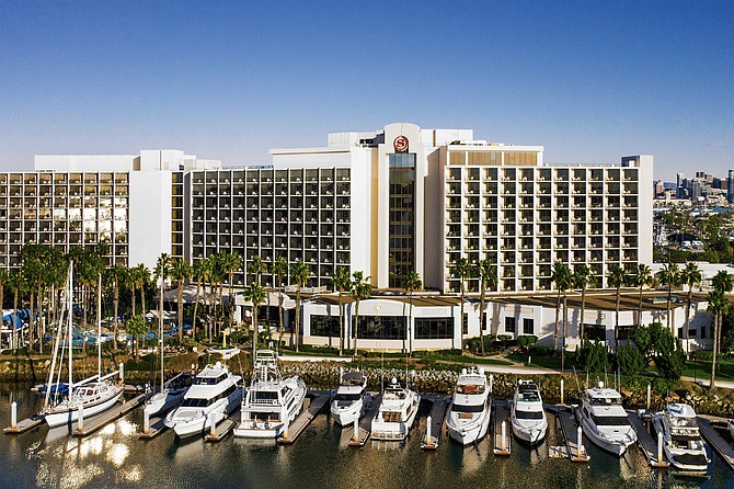 The Sheraton San Diego Hotel and Marina, where the land meets the sea, and where John Edward plans to reach from this world to another.