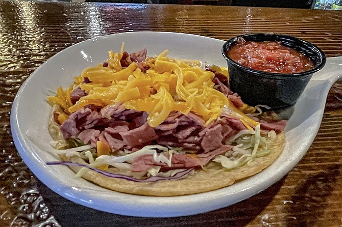 Cultures collide in this corned beef taco.