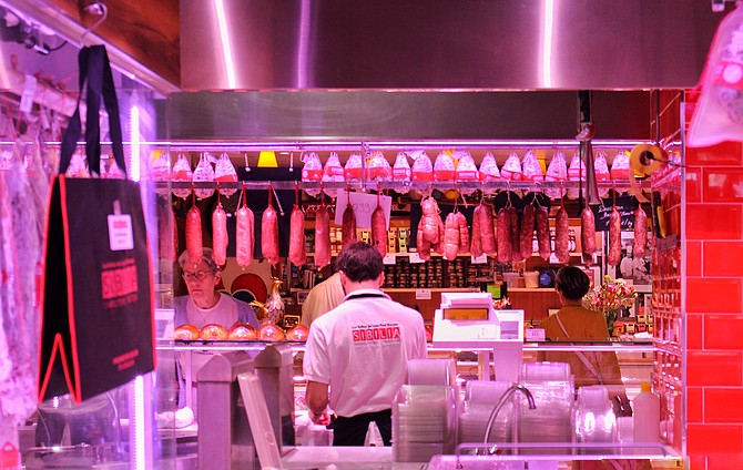 One of the many stalls at the Les Halles de Lyon Paul Bocuse, the city's leading indoor market