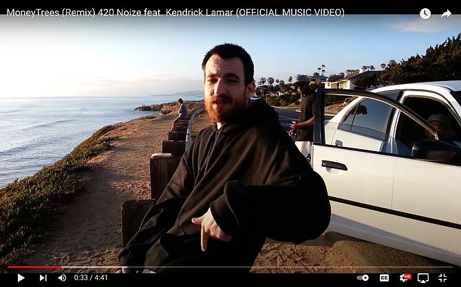 Jesse Cannon rapping along the coast of San Diego County.