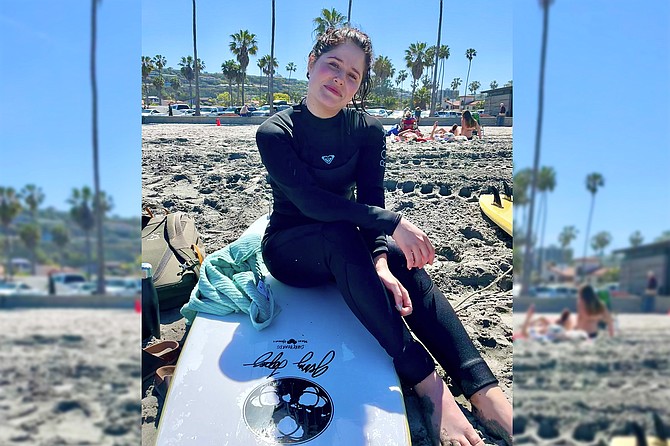Tone Naslund (22) surfs La Jolla Shores