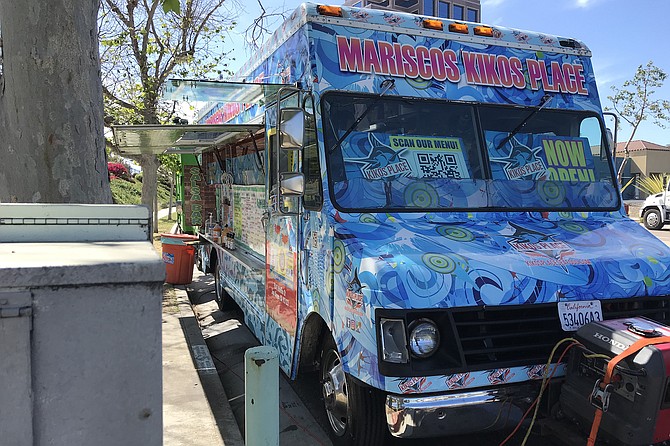 Food truck between the SD River and Hazard Center is busy all day long.