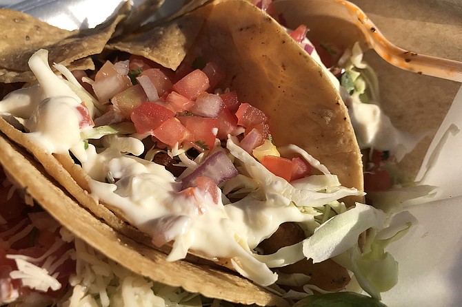 Hard to tell, but this taco is stuffed with mussels