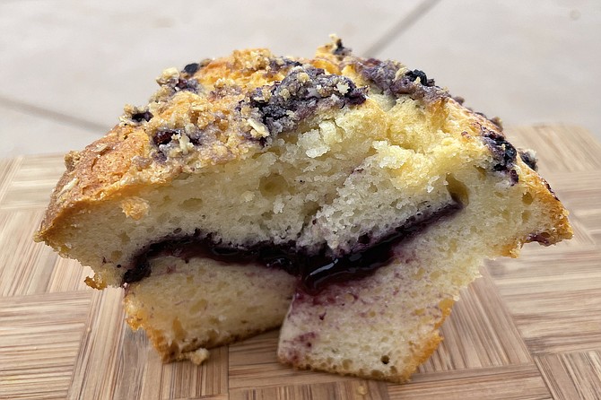 Blueberry muffin, with blueberry jam filling