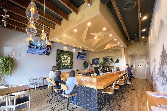 A center island bar remains from the restaurant's previous iteration.
