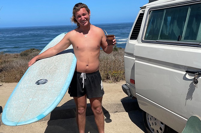 Baily Richardson (26) surfs South Garbage