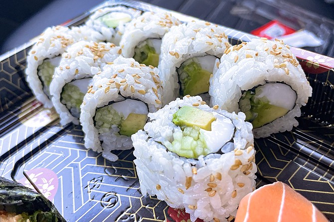 When in doubt, order a plant-based sushi roll of avocado, cucumber, and faux cream cheese.