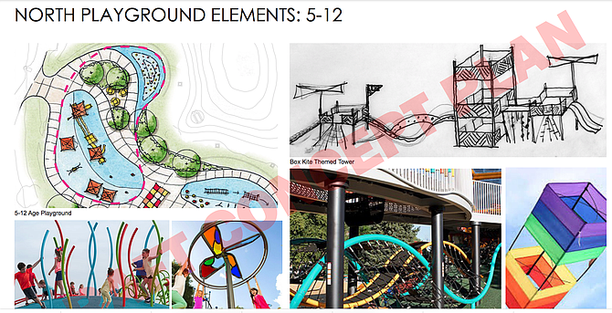 New north playground. "It looks like a large jungle gym aimed at kids above the age of six."
