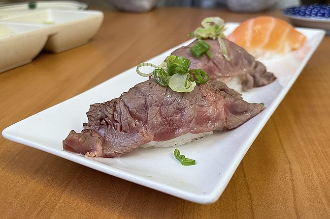 Seared beef nigiri