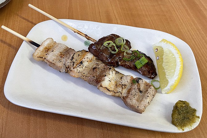 Pork belly and skirt steak yakitori