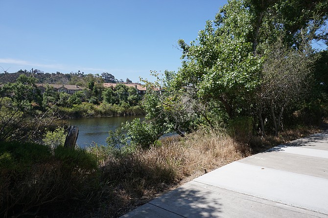 Part of Mission Valley sidewalk that would be incorporated into trail