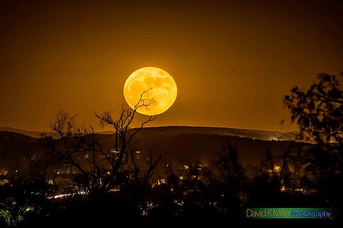 Super Full Moon Rising over Chula Vista at Otay River Valley