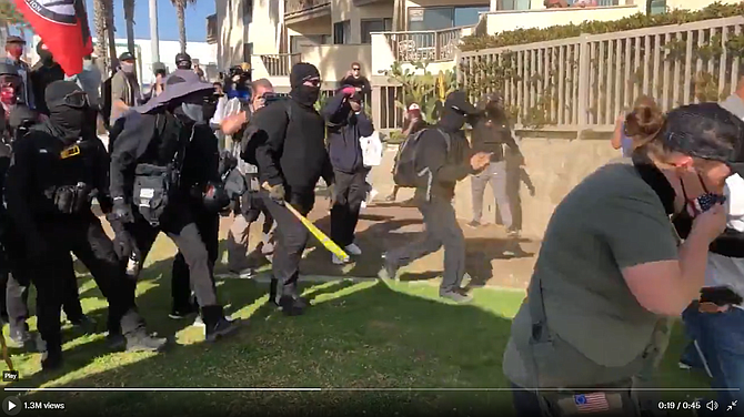 The Antifa direct action on Jan. 9, 2021 in Pacific Beach - Image by Paul Makarushka