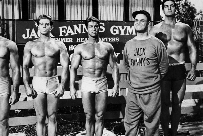 Muscle Beach Party: Don Rickles and brood of hunky hockey pucks including "Mission: Impossible's" Peter Lupus on the far right.