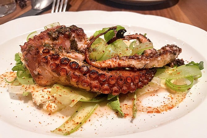 Grilled octopus, served at Callie