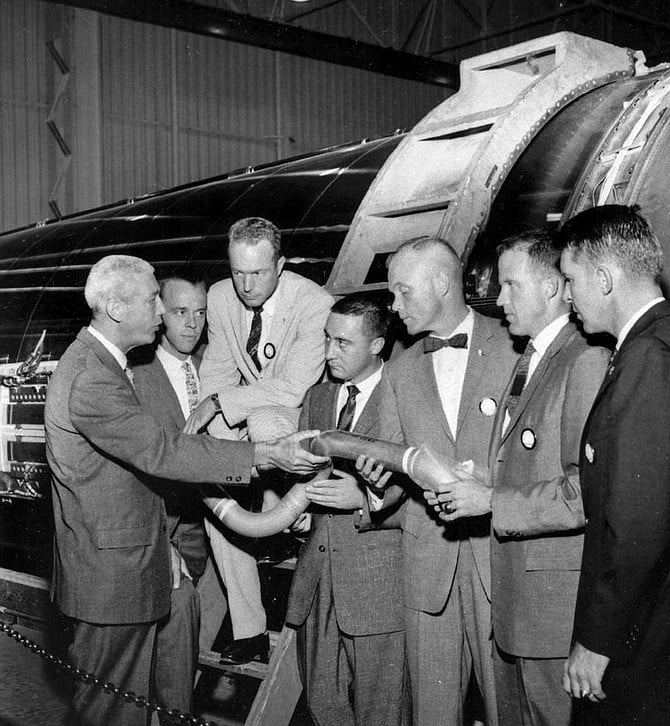 Photo: Astronauts at Convair-Aeronautics plant. | San Diego Reader