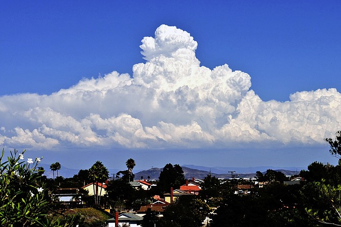 A massive thunderhead over Clairemont.