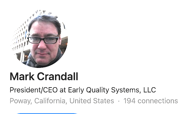 Mark Crandall listing from Linkedin