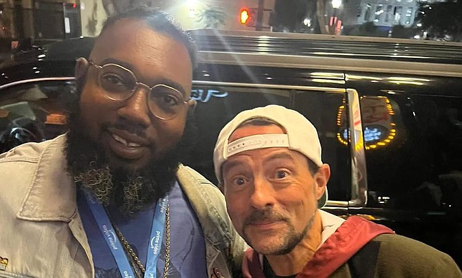 Teek Hall, who was attending for the first time, met one of his Con heroes: Kevin Smith.