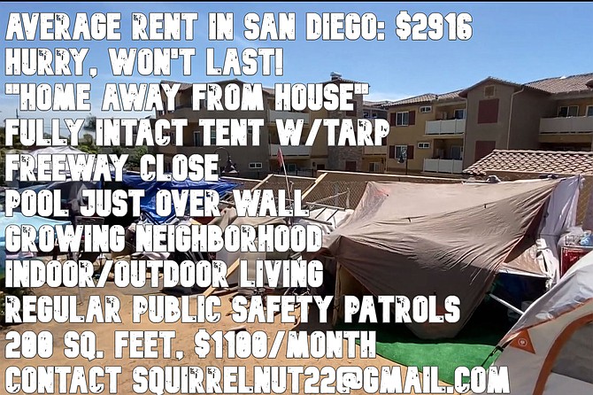 Average San Diego rent tent