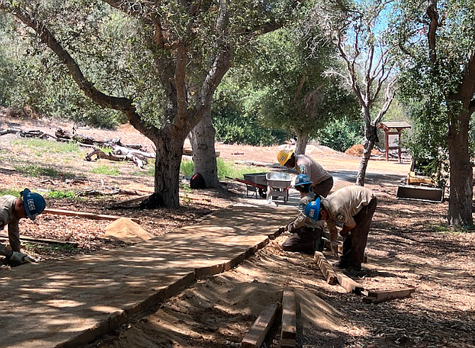 The old trail through Bennington Memorial Oak Grove was ”little more than a dry streambed.”