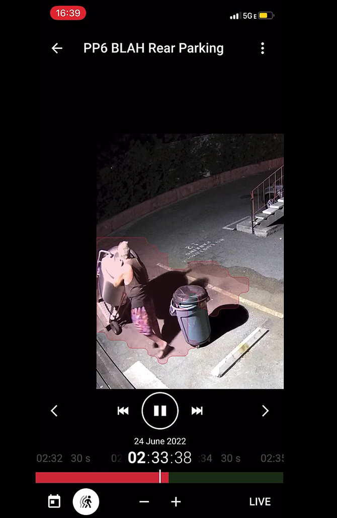 Video tape of theft