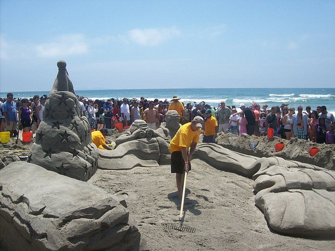 Four sandcastle teams competed.