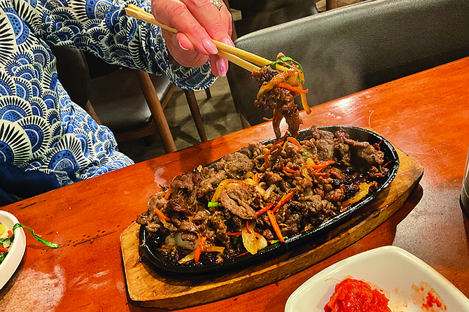 Hot, sizzling, nicely marinated.