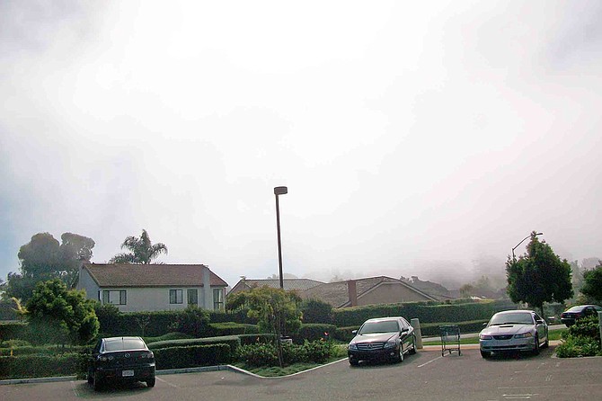 Fog bank rolling into Point Loma, from Jensen's parking lot.