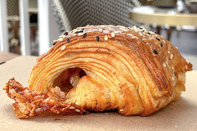 Staring at a ham and cheese croissant