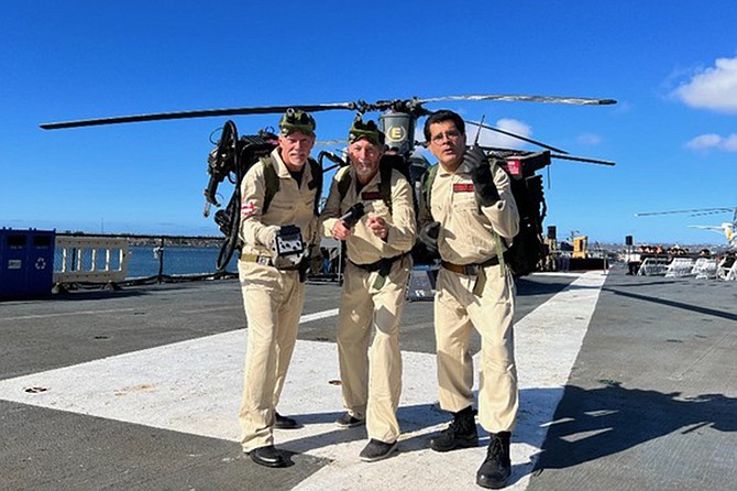 Watch Ghostbusters on the flight deck of the USS Midway.