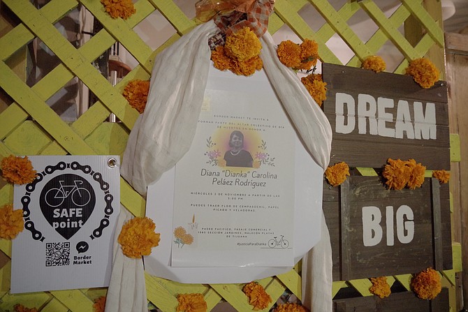 Memorial to woman killed
