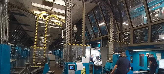 Inside Olympic Blvd printing plant, KTLA on YouTube