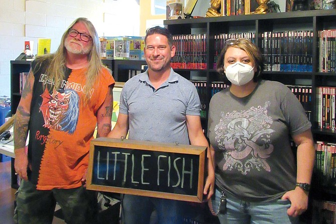 Author, Alonso, and Nikita at Little Fish Comic Book Studios