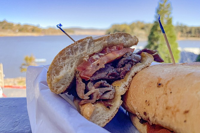 Smoked tri-tip sandwich, made with prime beef