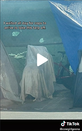 "I just happened to be driving through on October 16 and saw the tarp."
