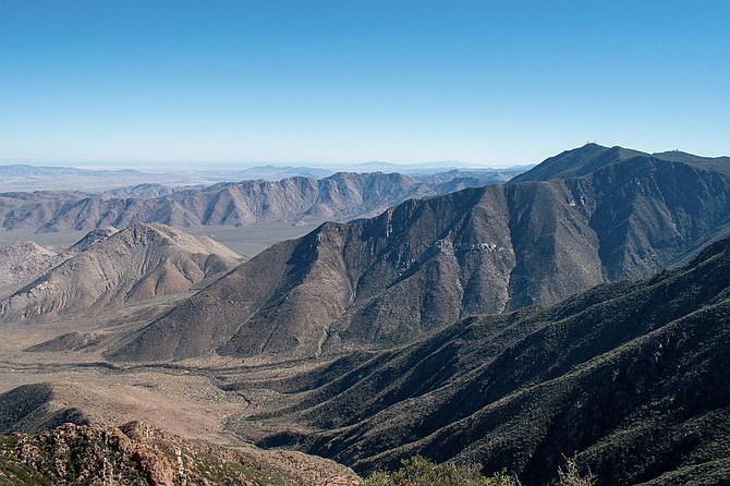 Looking southeast towards the Laguna Mountain Range.