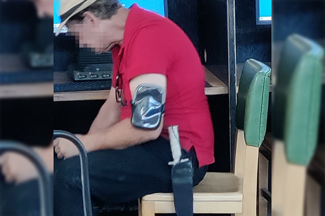 The man with the knife, as photographed by security guard Gregg Fajardo