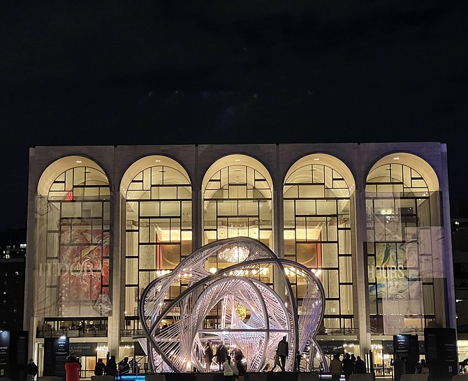 Outside The Met during the Thursday, December 8, performance of Rigoletto.