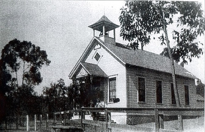 Alpine's first one-room schoolhouse built in 1891 by Benjamin Arnold. (Alpine Historical Society)