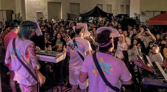 Kirby's Dream Band playing a video game music festival at Aztec Brewery  in 2019. - Image by Tristan Faulk-Webster.