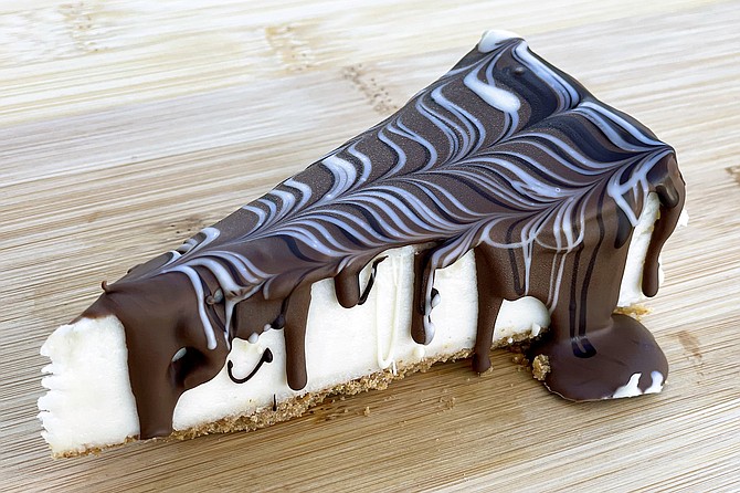 Cheesecake topped with Belgian chocolate