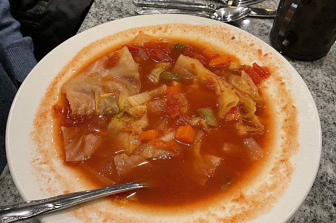 Most popular soup. At $6, this minestrone sells out.