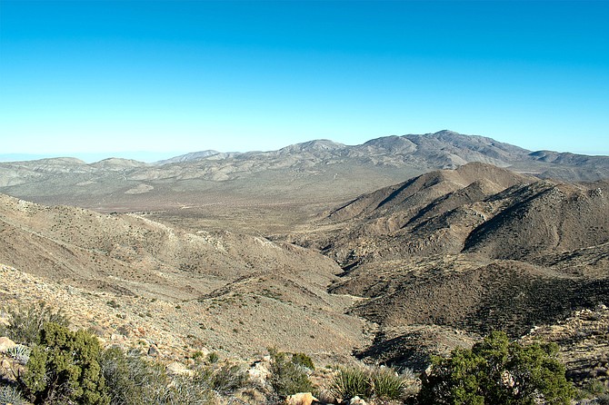 Looking east at my route up with Whale Peak behind