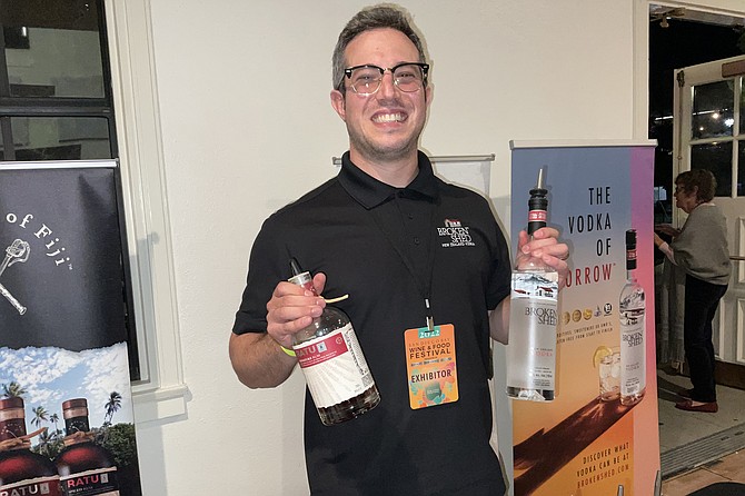 Tom, with his Fiji rum and New Zealand vodka.