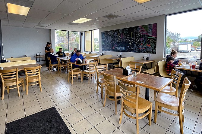 The small, casual dining room of La Central Birrieria